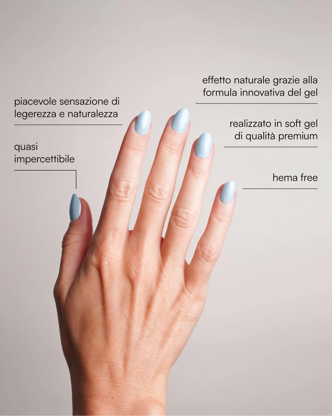 Baby Blue Corte Rotonde Press Ons in Soft Gel - Image 3