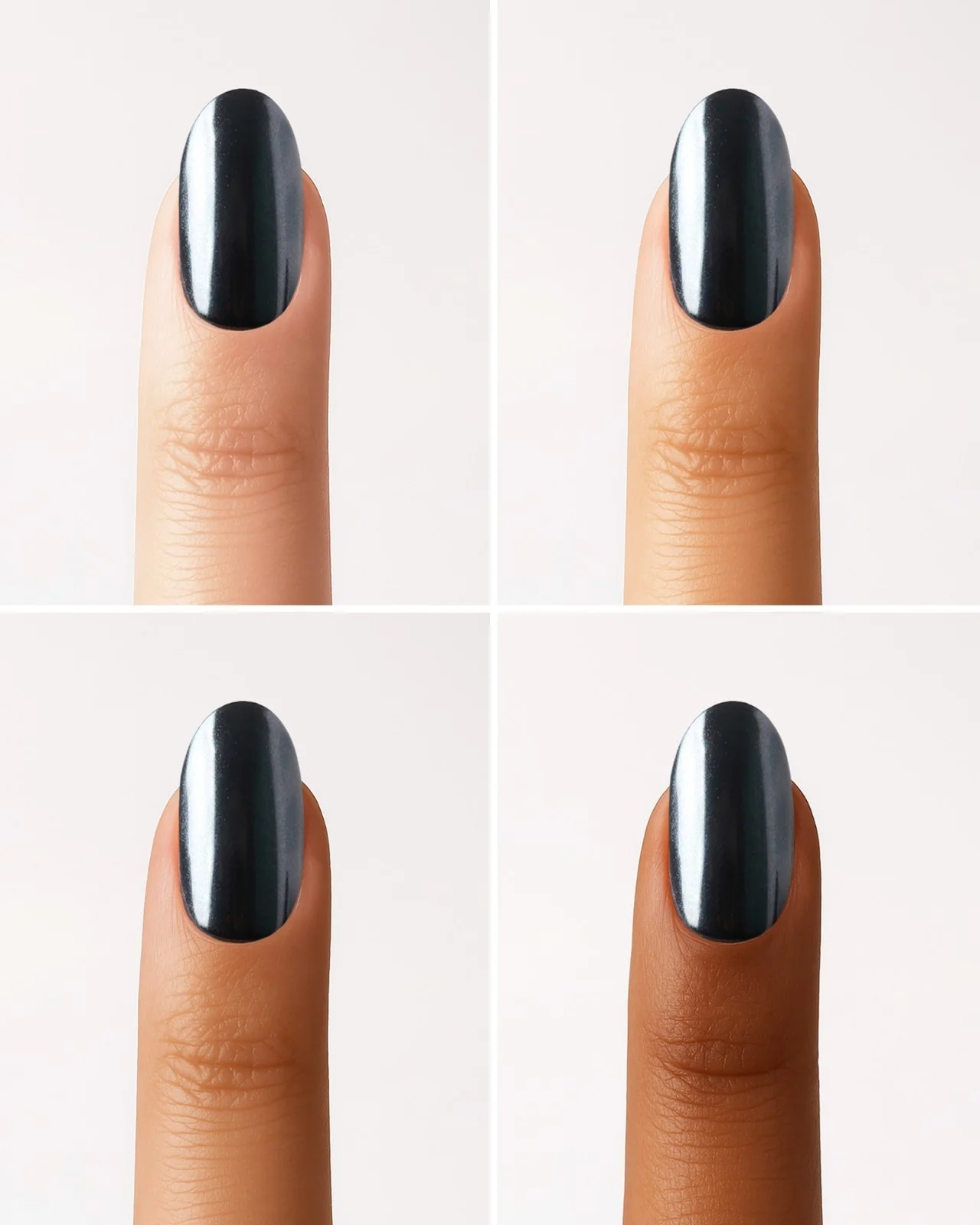 Black Pearl Medie Rotonde Press Ons in Soft Gel - Image 5