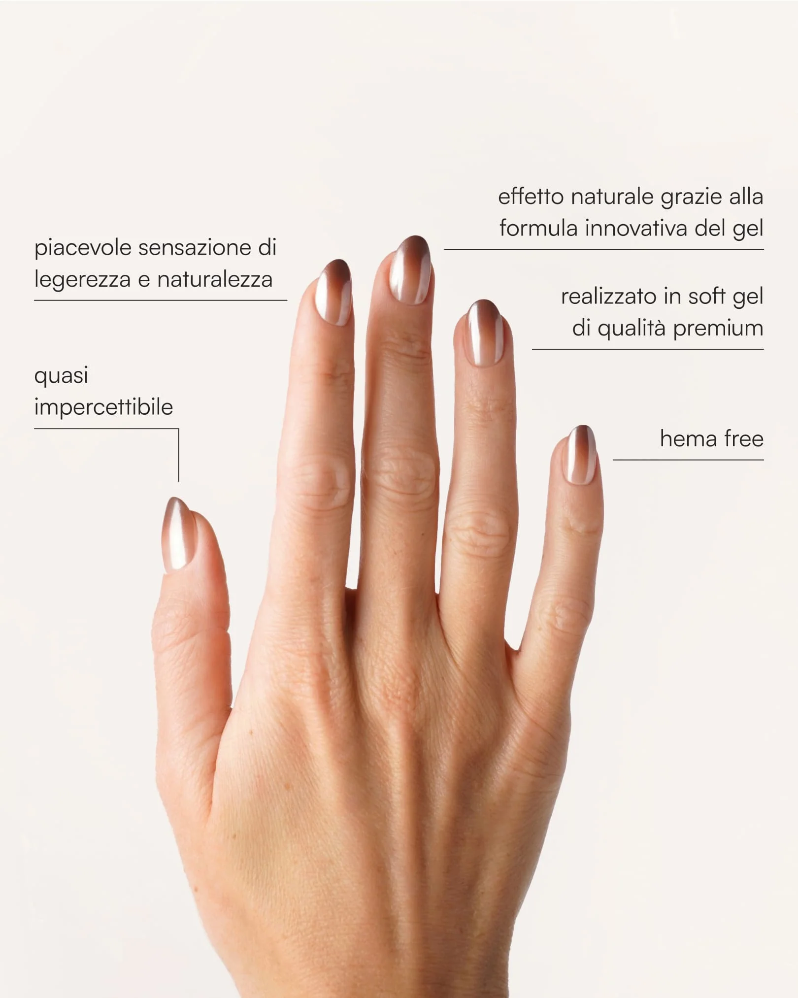 Brownie Corte Rotonde Press Ons in Soft Gel - Image 3