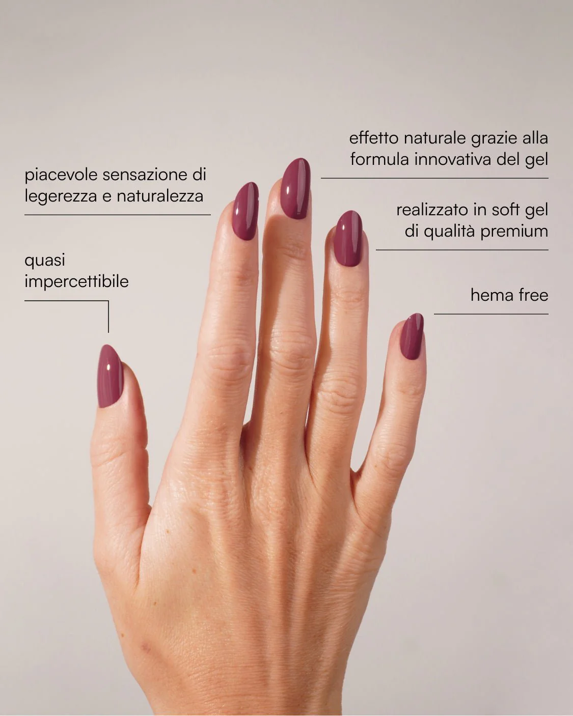 Bubblegum Medie Rotonde Press Ons in Soft Gel - Image 3