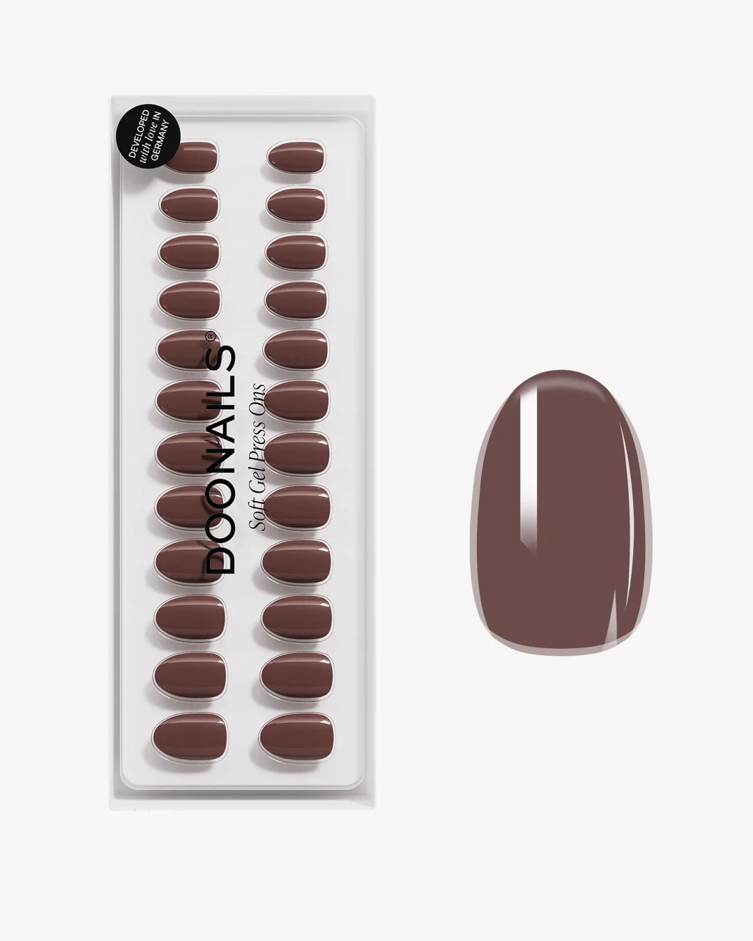 Café Noir Corte Rotonde Press Ons in Soft Gel