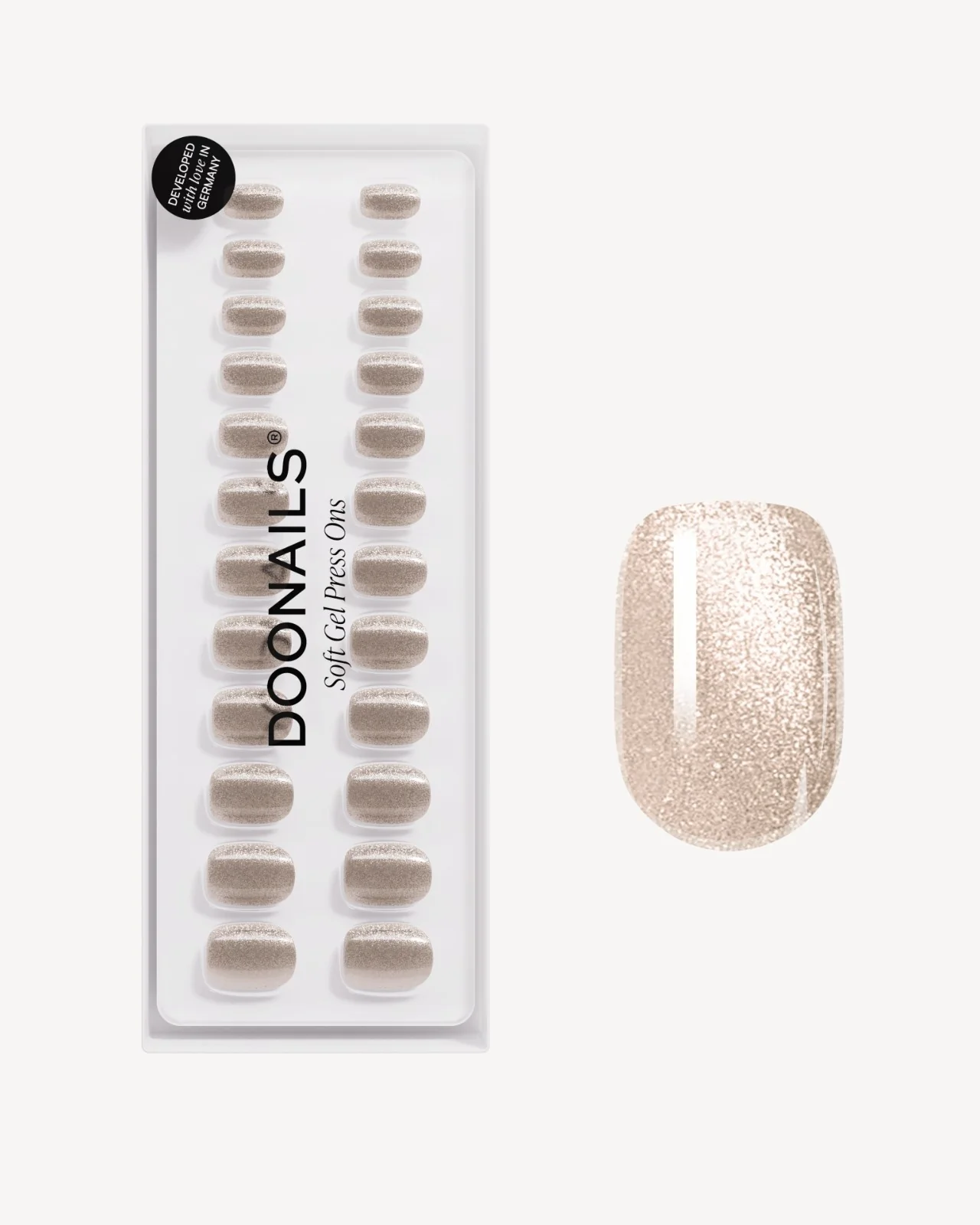 Champagne Cat Eye Extra Corte Quadrate Press Ons in Soft Gel