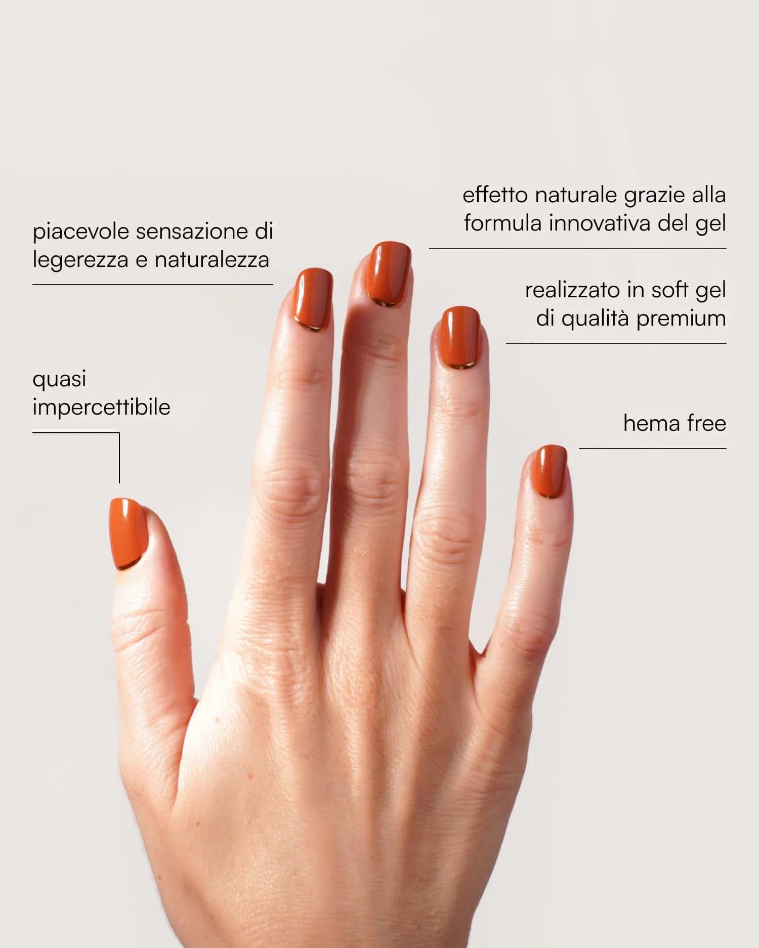 Cinnamon Extra Corte Quadrate Press Ons in Soft Gel - Image 3