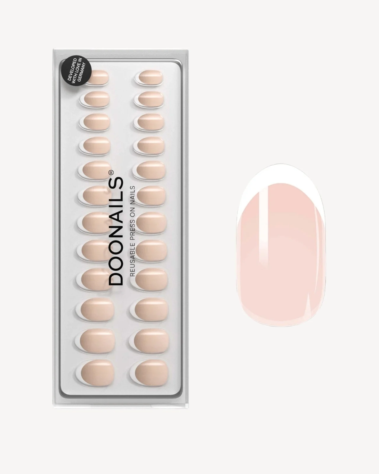 Classic French Medie Rotonde Press Ons in Soft Gel