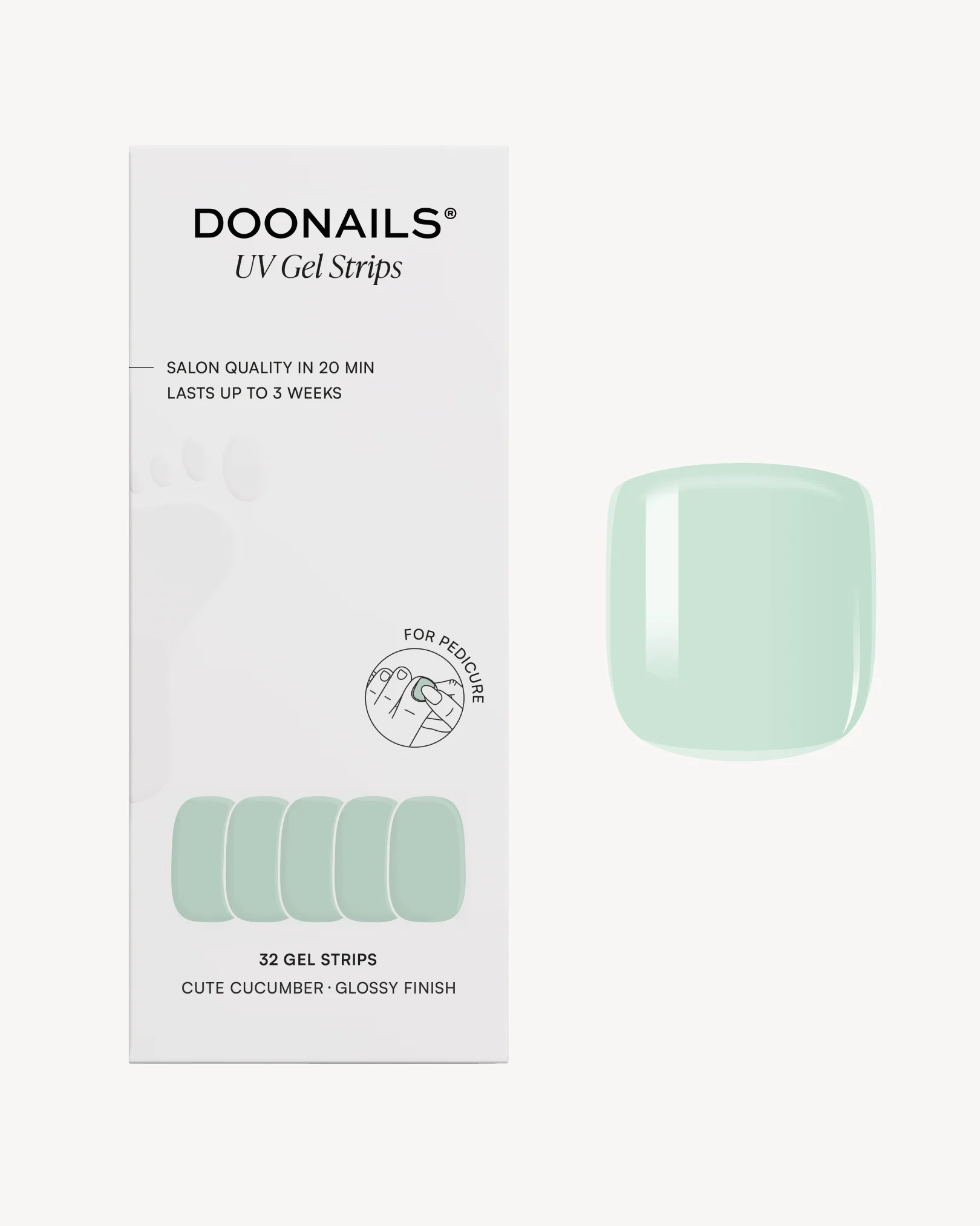 Cute Cucumber Pedicure Strisce in Gel