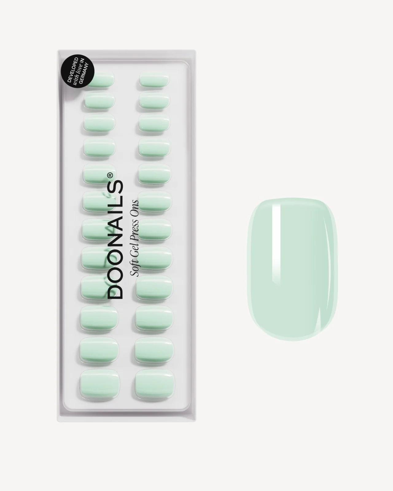 Cute Cucumber Corte Quadrate Press Ons in Soft Gel