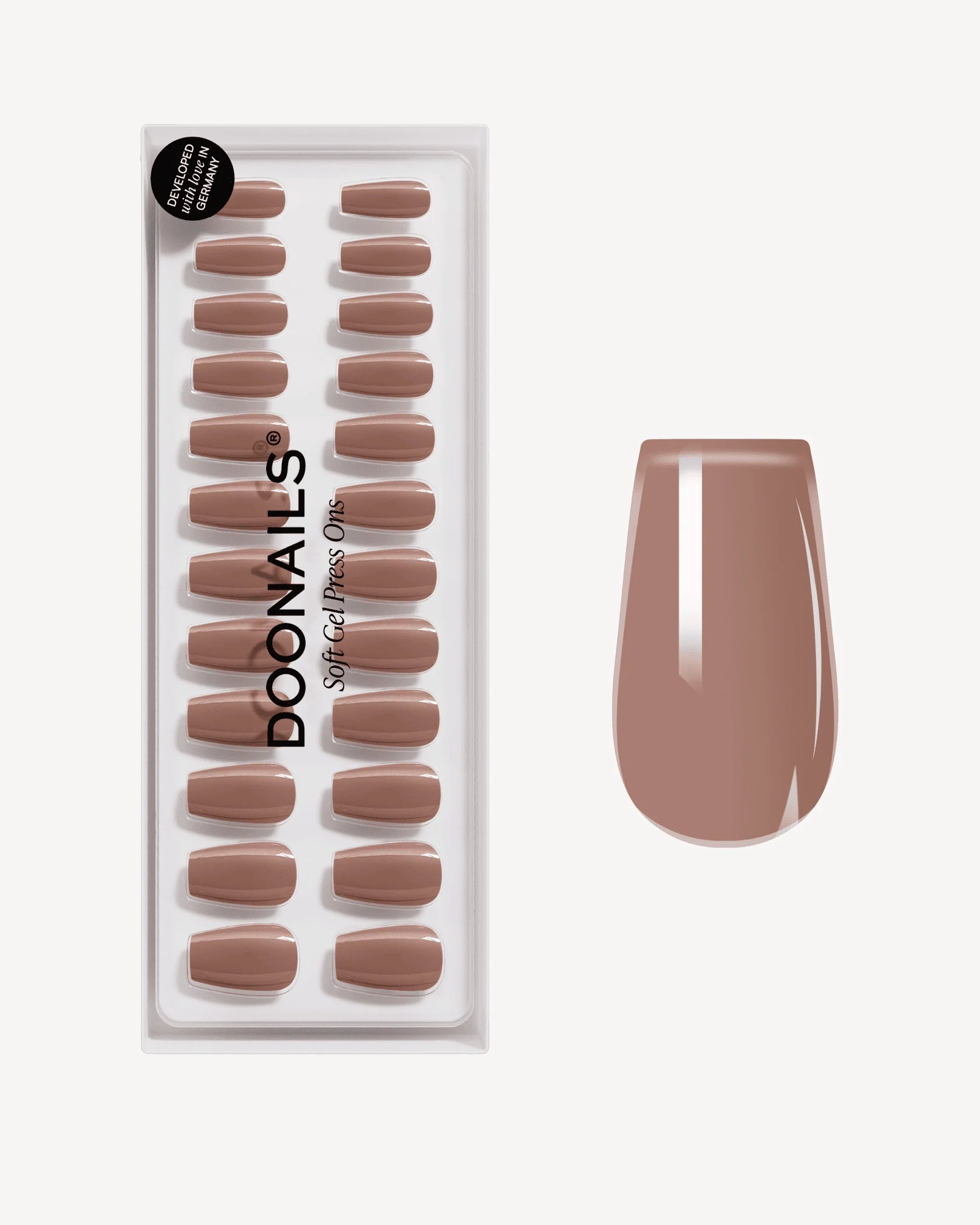 Espresso Corte Coffin Press Ons in Soft Gel