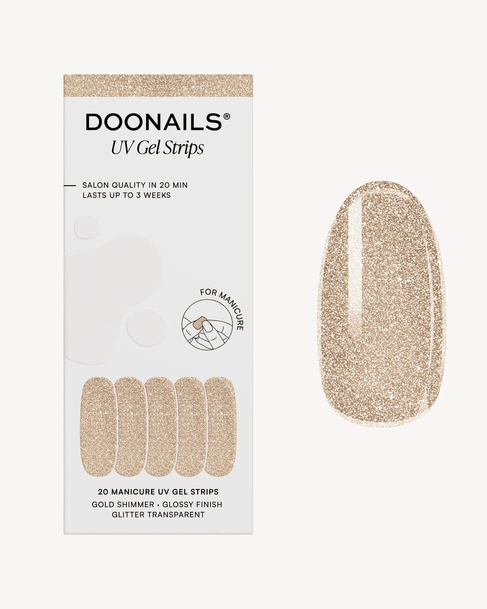 Gold Shimmer Strisce in Gel