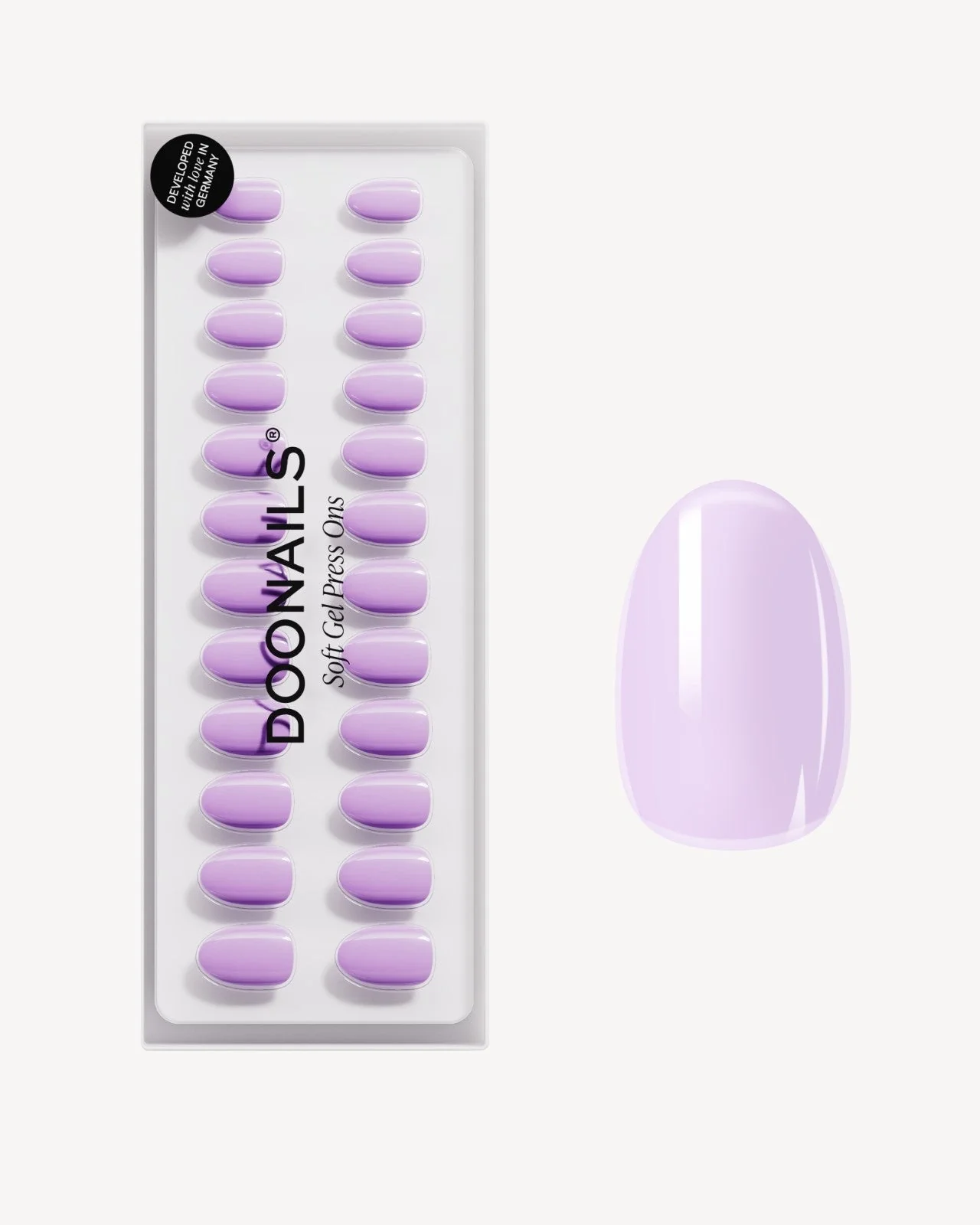 Lavender Mist Medie Rotonde Press Ons in Soft Gel