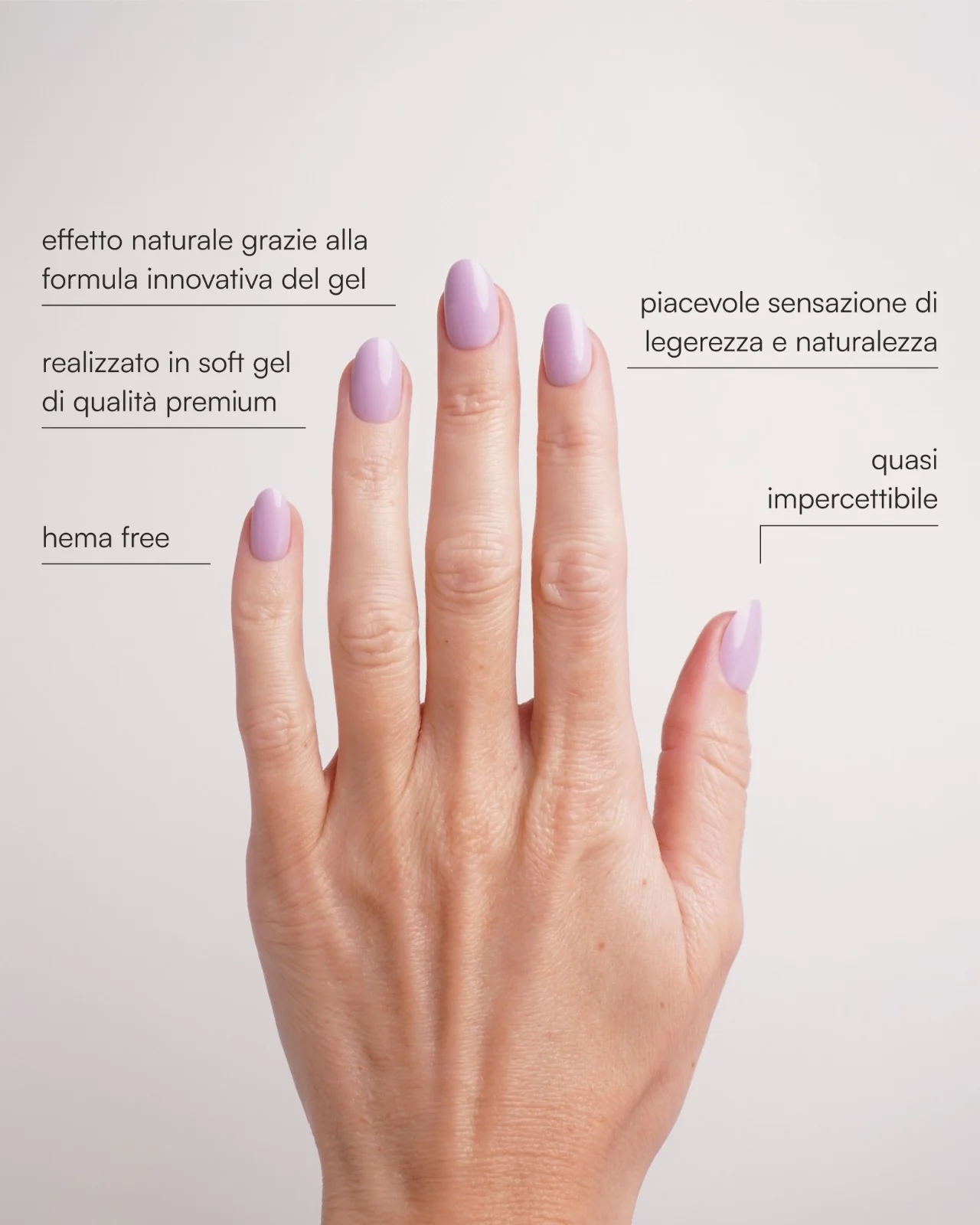 Lavender Mist Medie Rotonde Press Ons in Soft Gel - Image 3