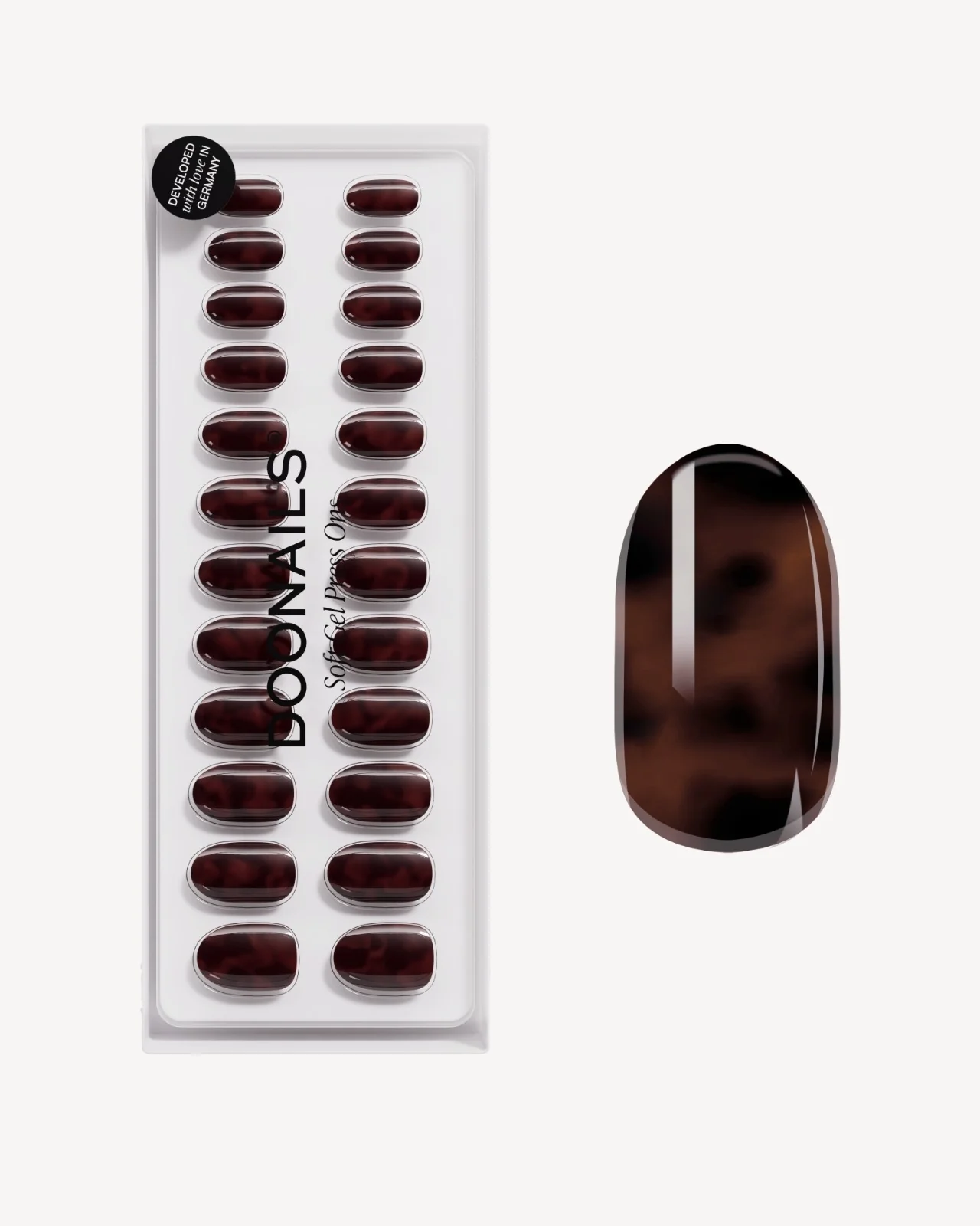 Mosaic Amber Medie Rotonde Press Ons in Soft Gel