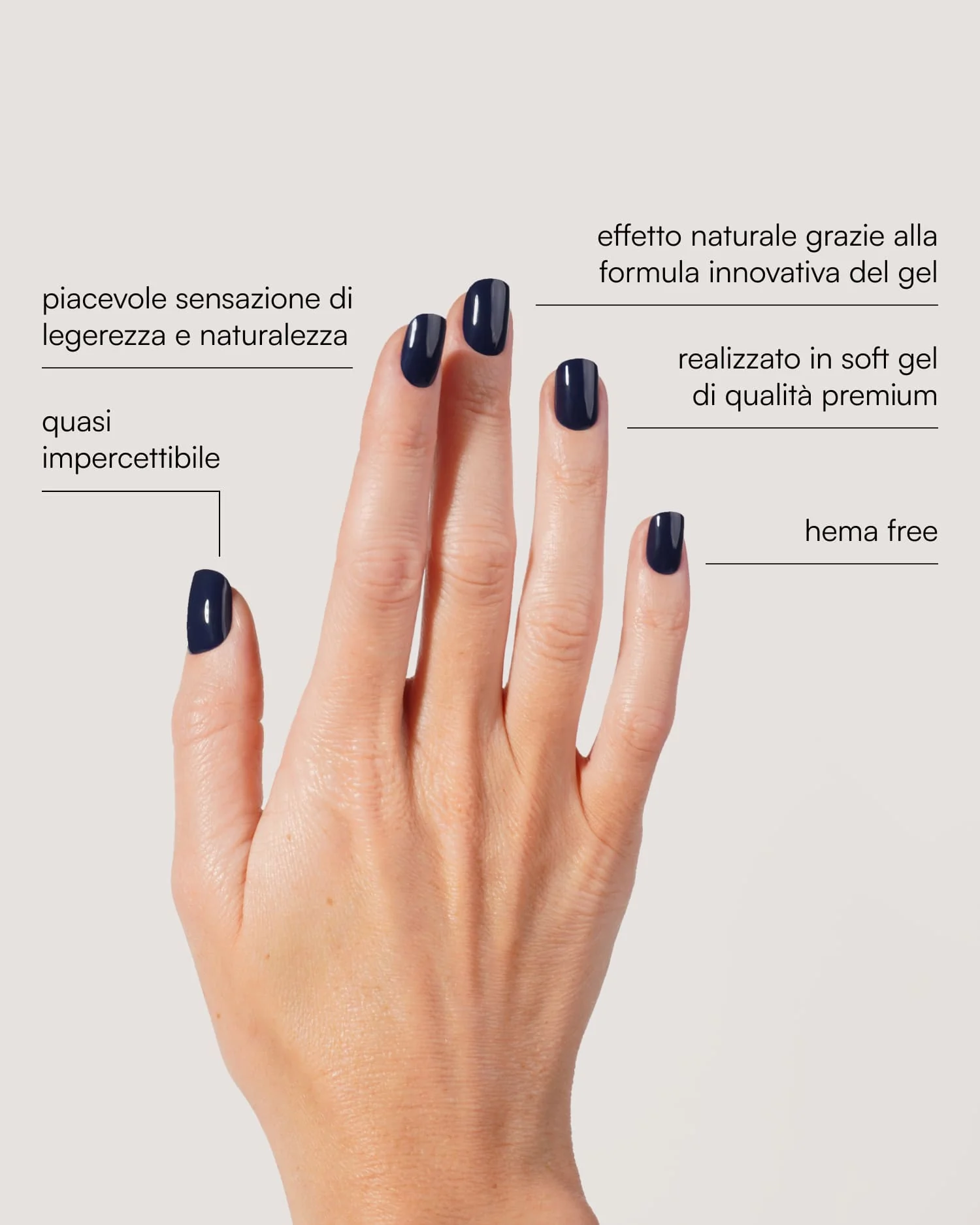Ocean Extra Corte Quadrate Press Ons in Soft Gel - Image 3