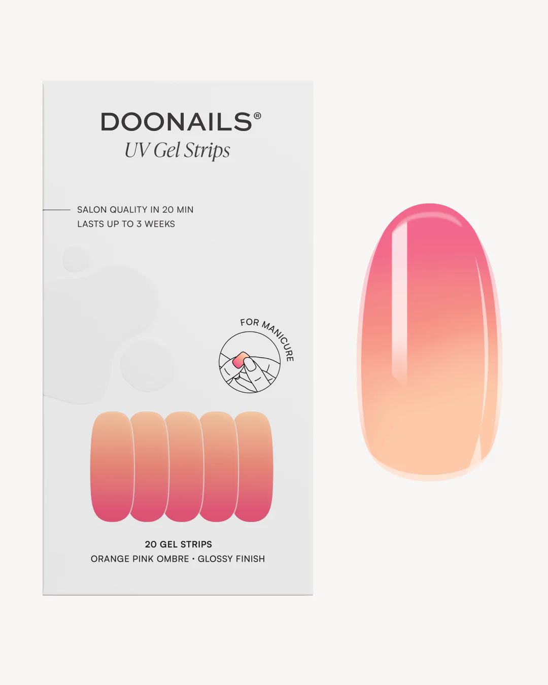 Orange Pink Ombre Strisce in Gel