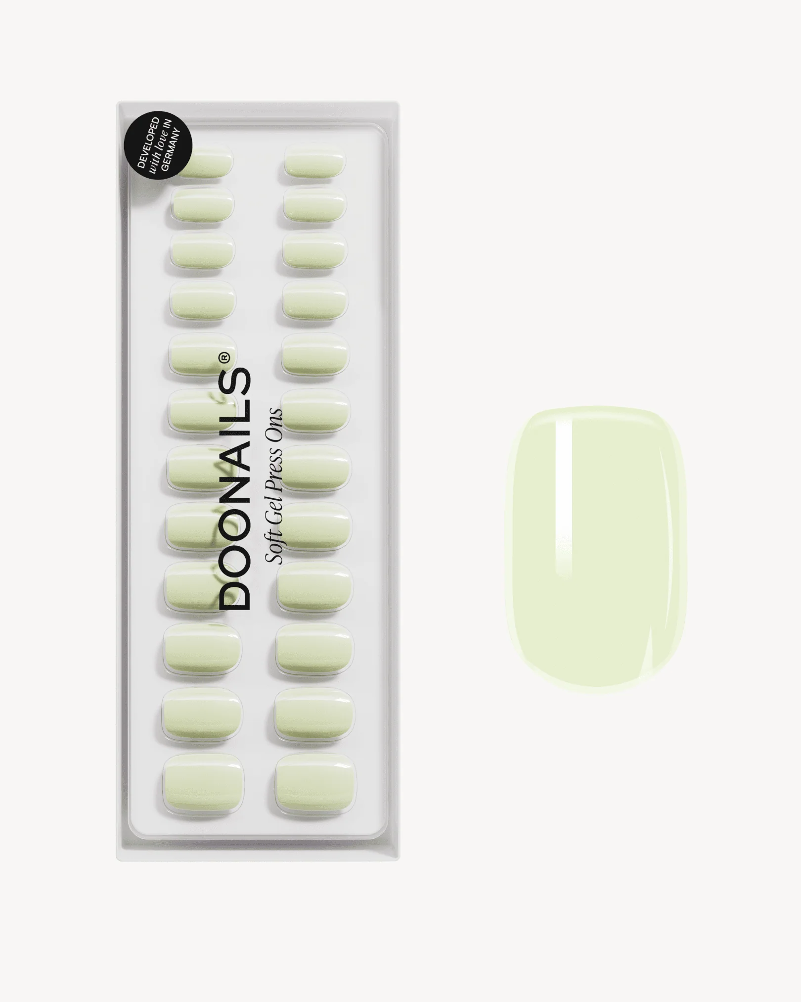Pistachio Corte Quadrate Press Ons in Soft Gel