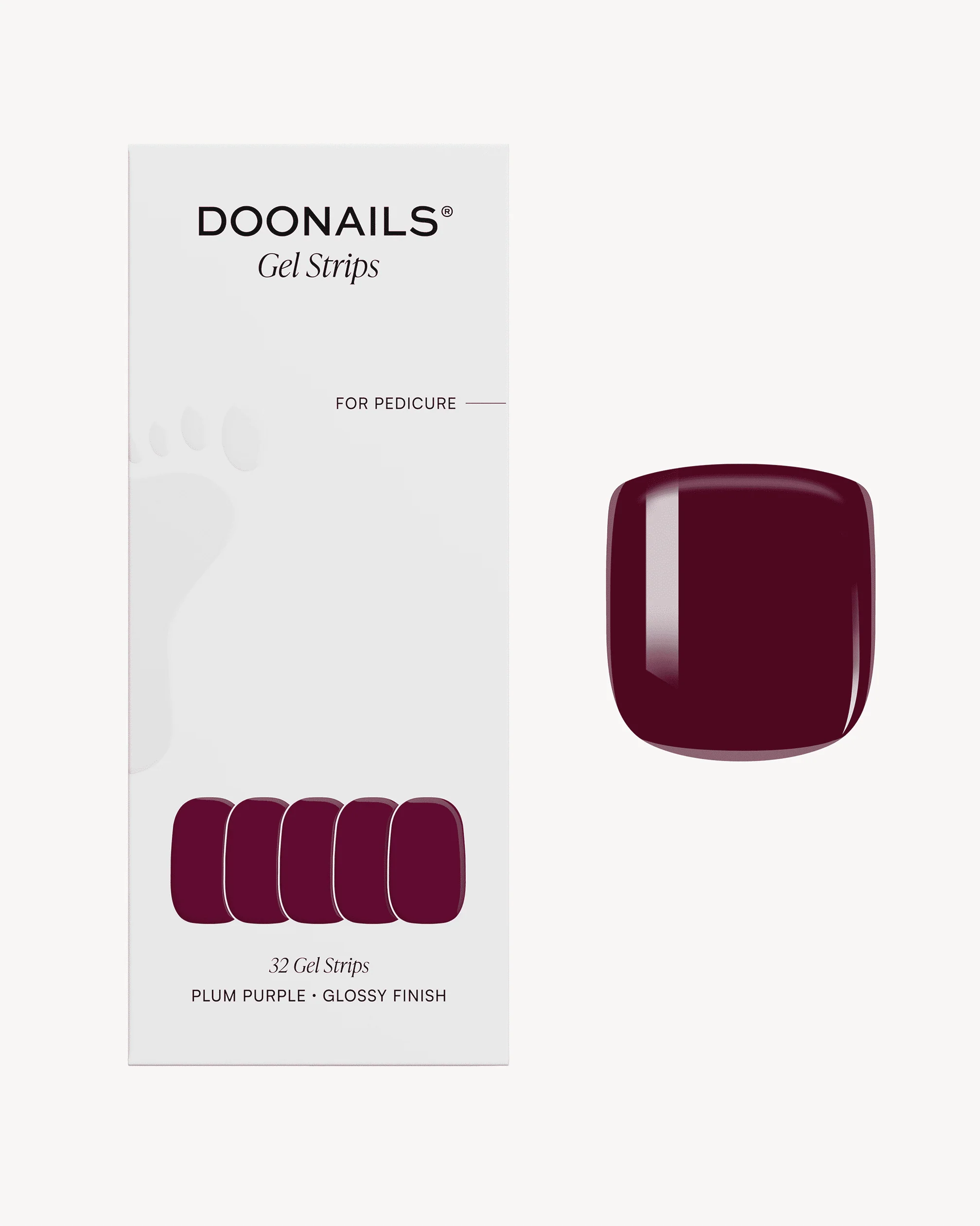 Plum Purple Pedicure Strisce in Gel