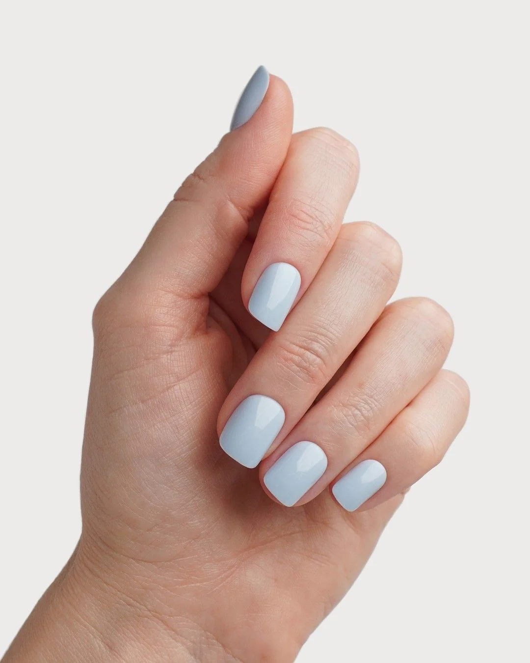 Powder Blue Extra Corte Quadrate Press Ons in Soft Gel - Image 4