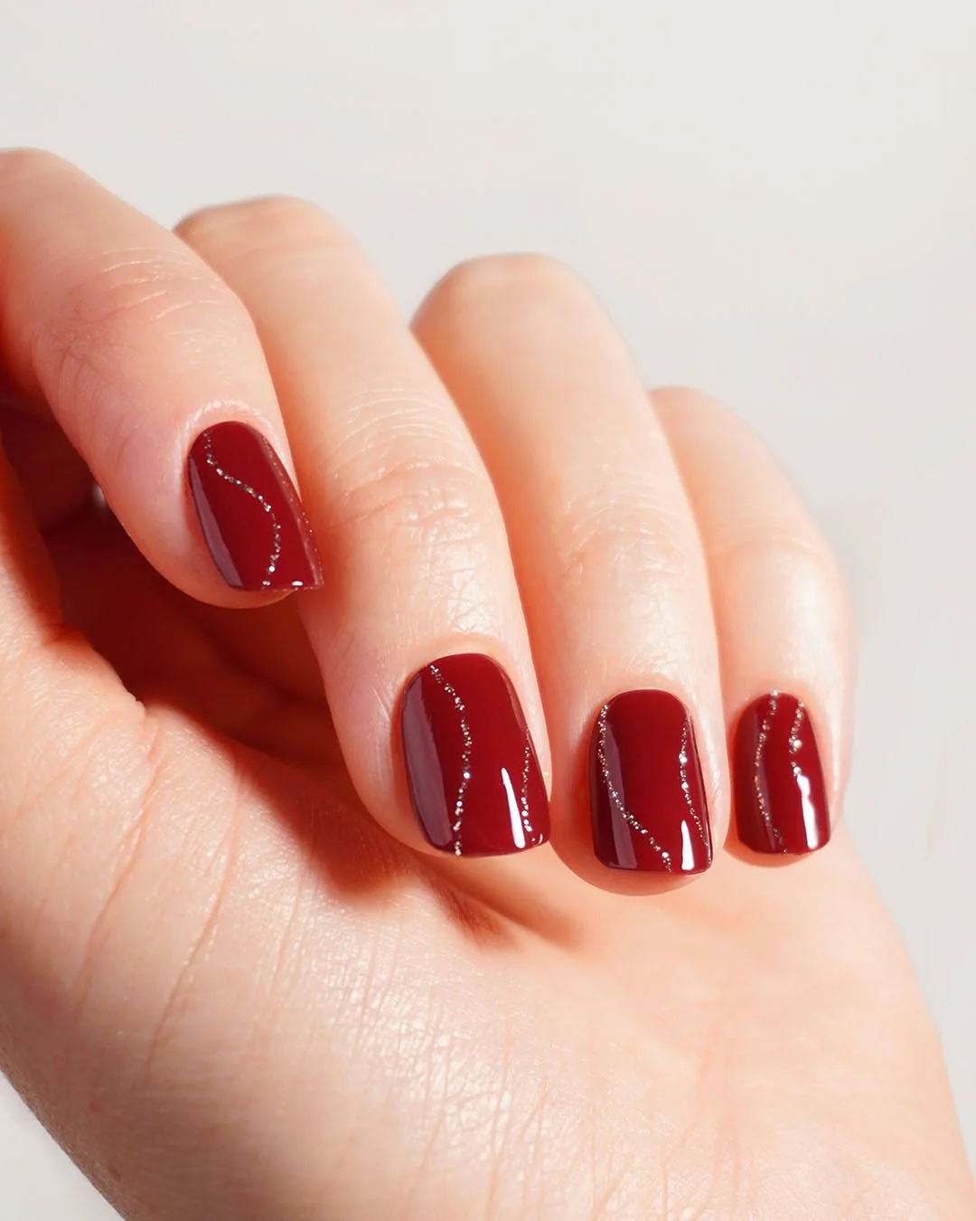 Red Glitter Swirl Strisce in Gel - Image 4