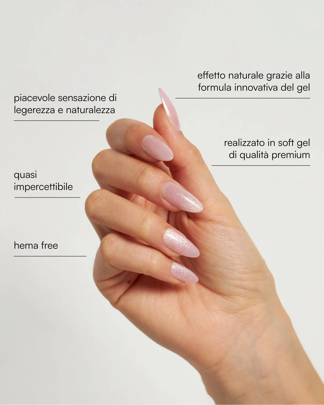Rose Cat Eye Medie Mandorla Press Ons in Soft Gel - Image 3