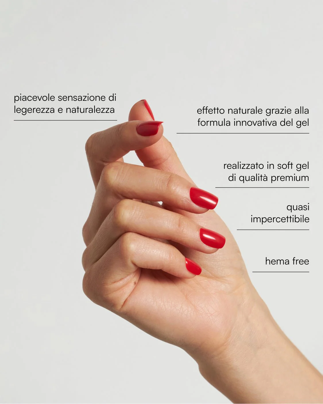 Rose Red Corte Quadrate Press Ons in Soft Gel - Image 3
