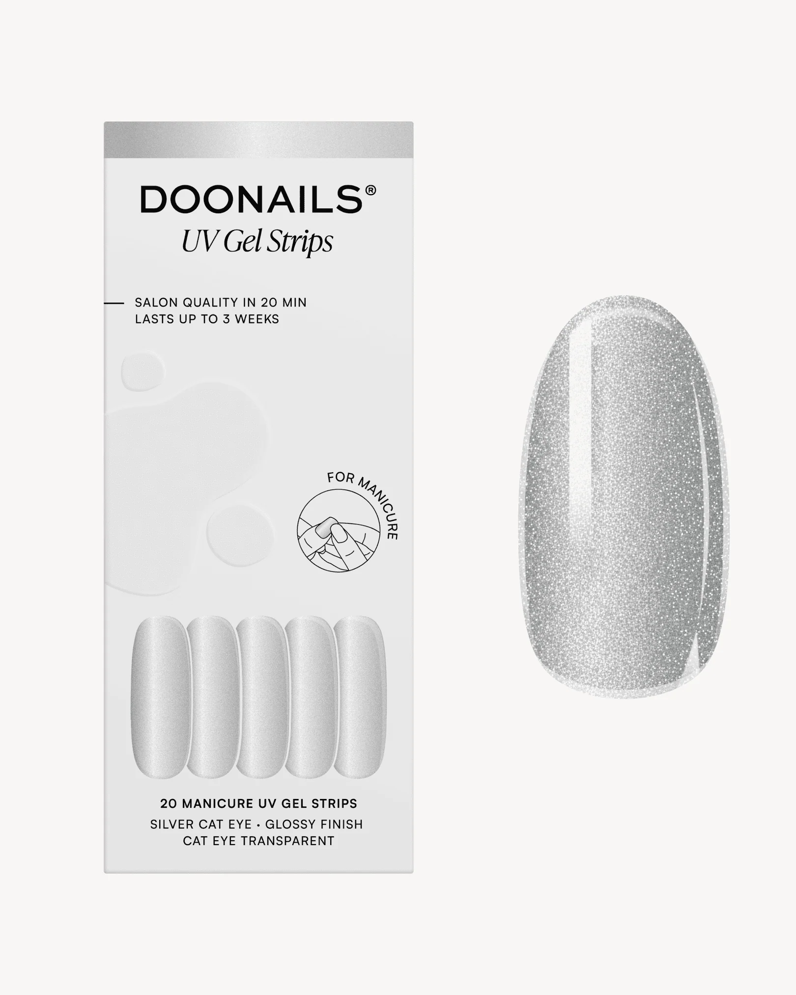 Silver Cat Eye Strisce in Gel