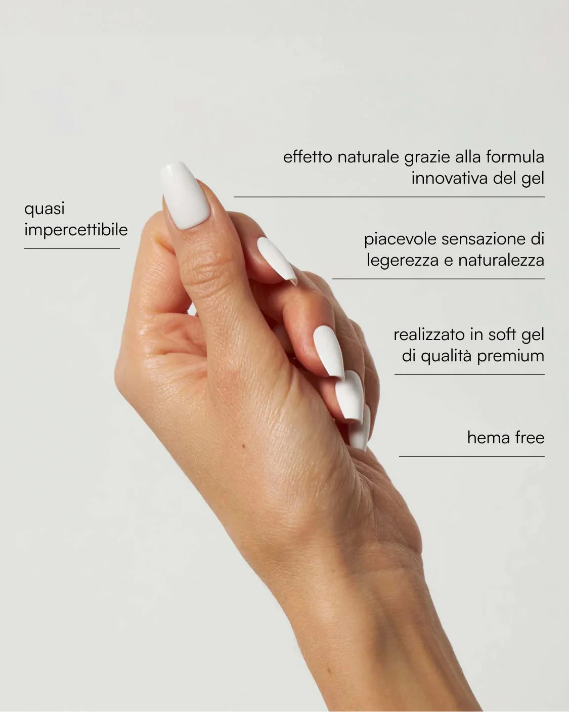 Snow White Corte Coffin Press Ons in Soft Gel - Image 3