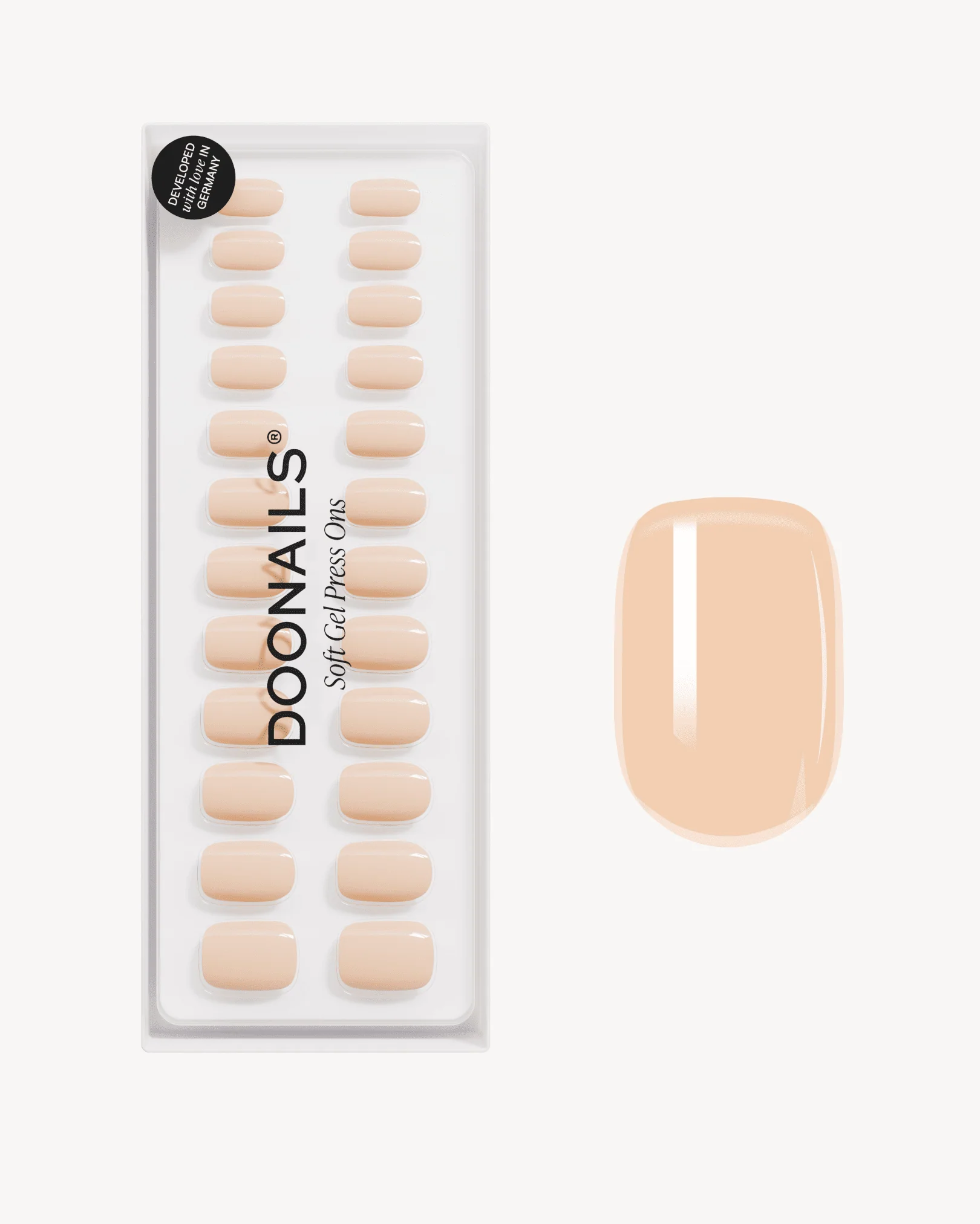 Soft Apricot Extra Corte Quadrate Press Ons in Soft Gel