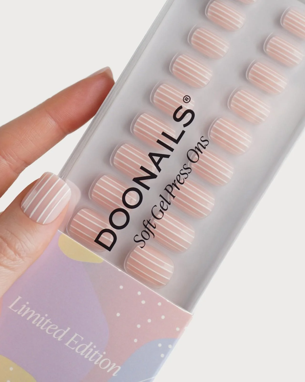 Edizione Limitata Strawberry Stripes Extra Corte Quadrate Press Ons in Soft Gel - Image 5