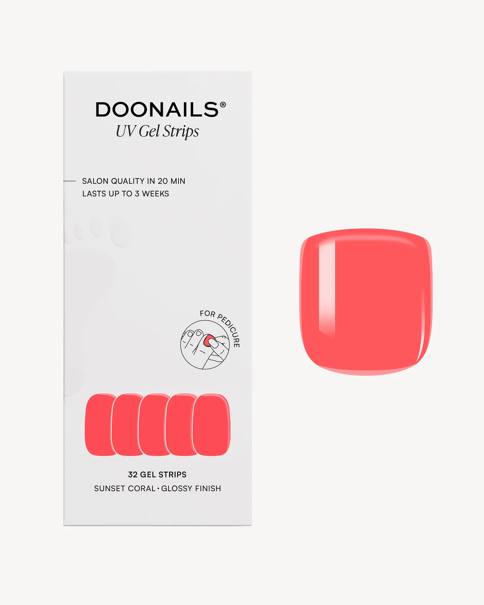 Sunset Coral Pedicure Strisce in Gel